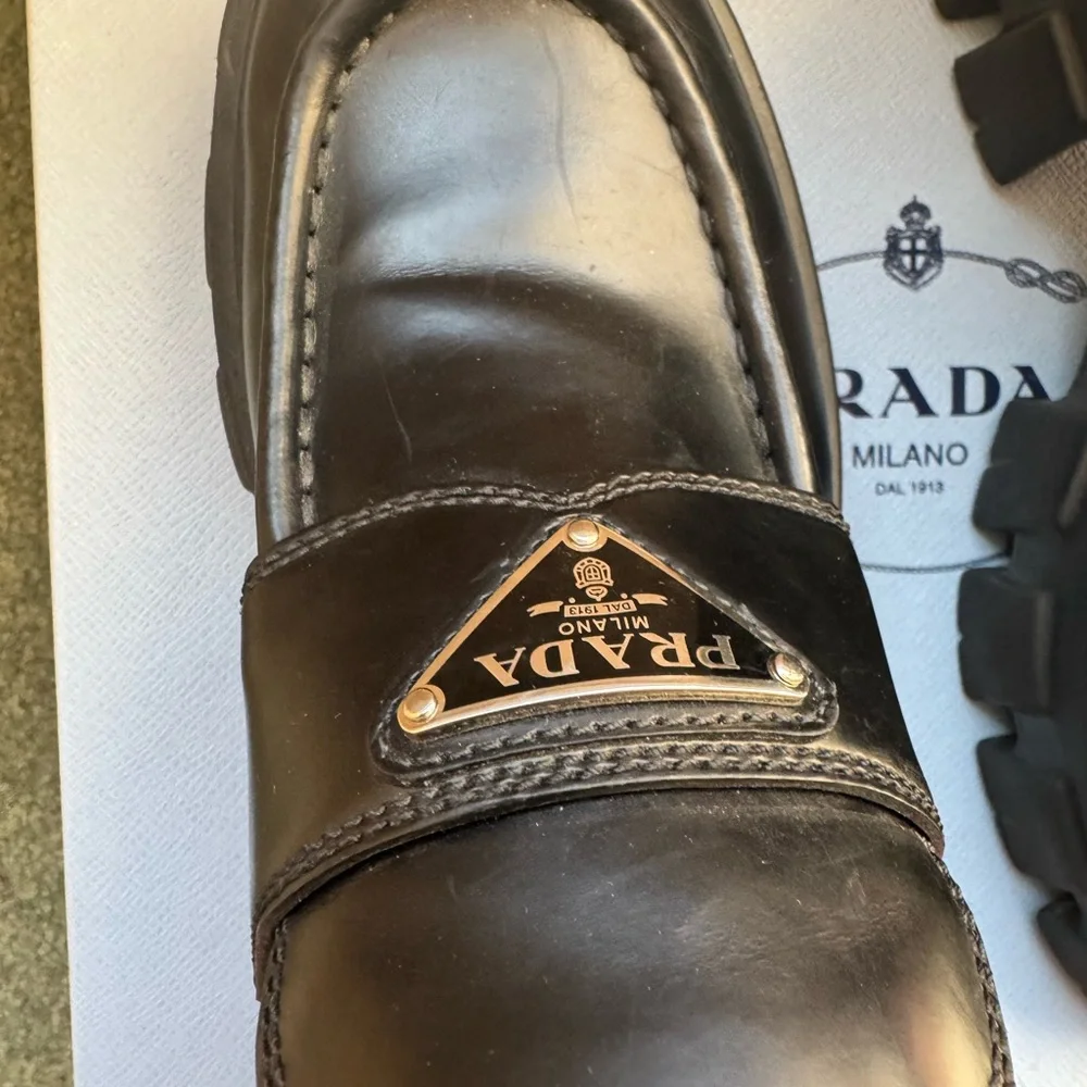 Prada Black Platform Loafers with Chunky Sole - Picture 4 of 6